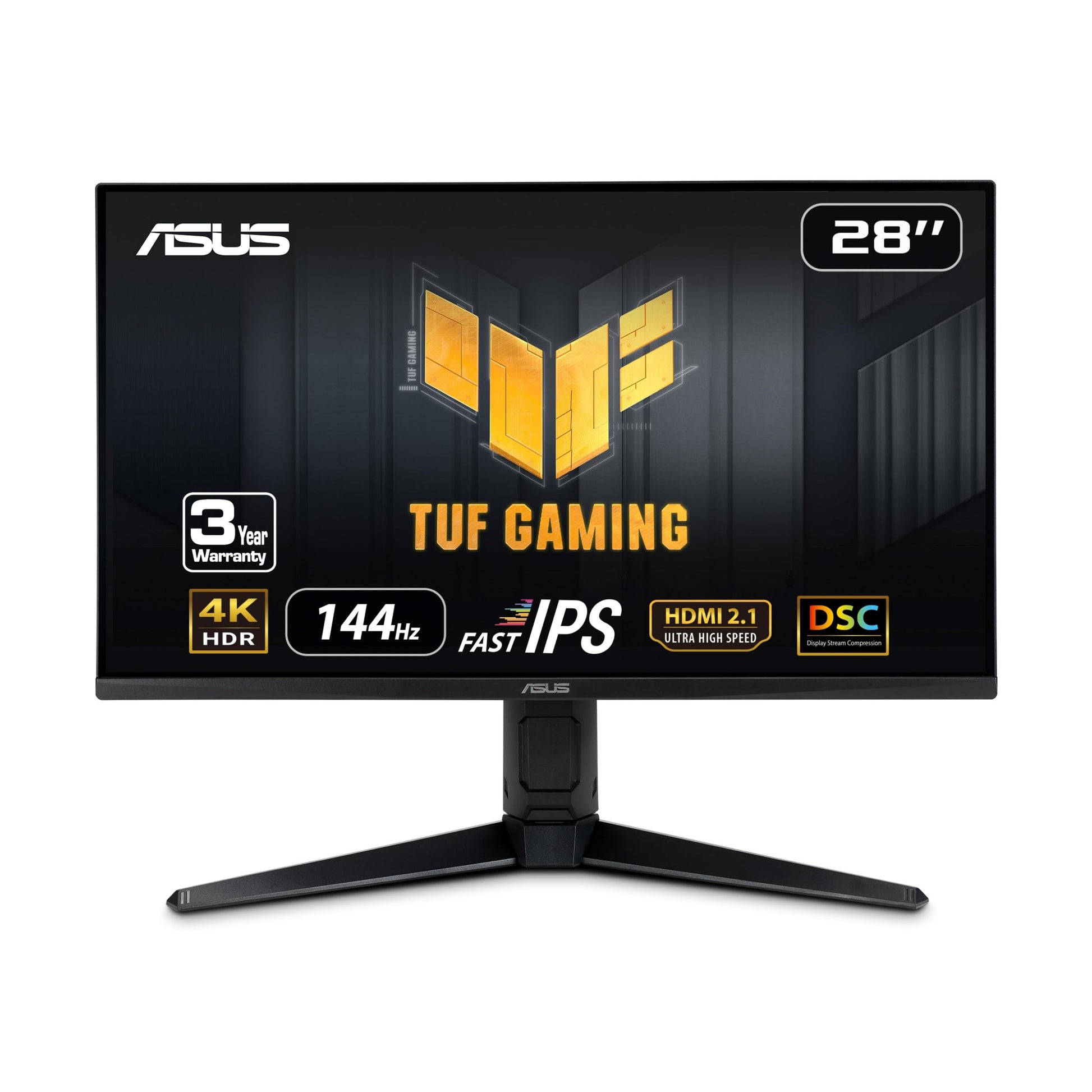 Asus Monitor gamer TUF Gaming VG28UQL1A HDMI 2.1: 4K UHD, 28", IPS rápido, 144Hz, 1ms GTG, compatible con NVIDIA G-Sync, AMD FreeSync Premium, DSC, ELMB Sync