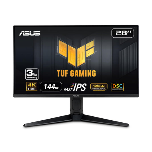 Asus Monitor gamer TUF Gaming VG28UQL1A HDMI 2.1: 4K UHD, 28", IPS rápido, 144Hz, 1ms GTG, compatible con NVIDIA G-Sync, AMD FreeSync Premium, DSC, ELMB Sync