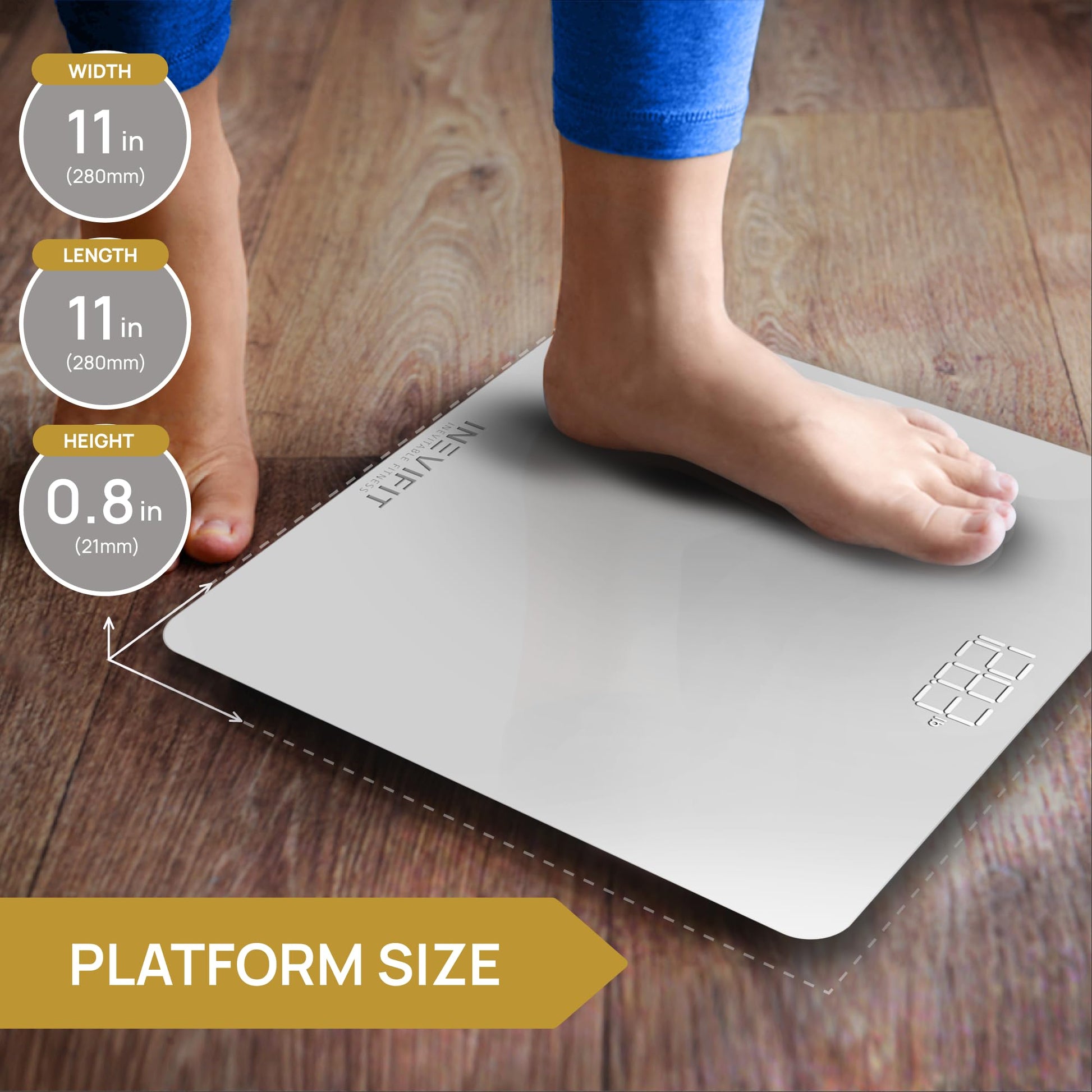 INEVIFIT Bathroom Scale, Highly Accurate Digital Bathroom Body Scale, Measures Weight for Multiple Users. Includes a 5-Year Warranty