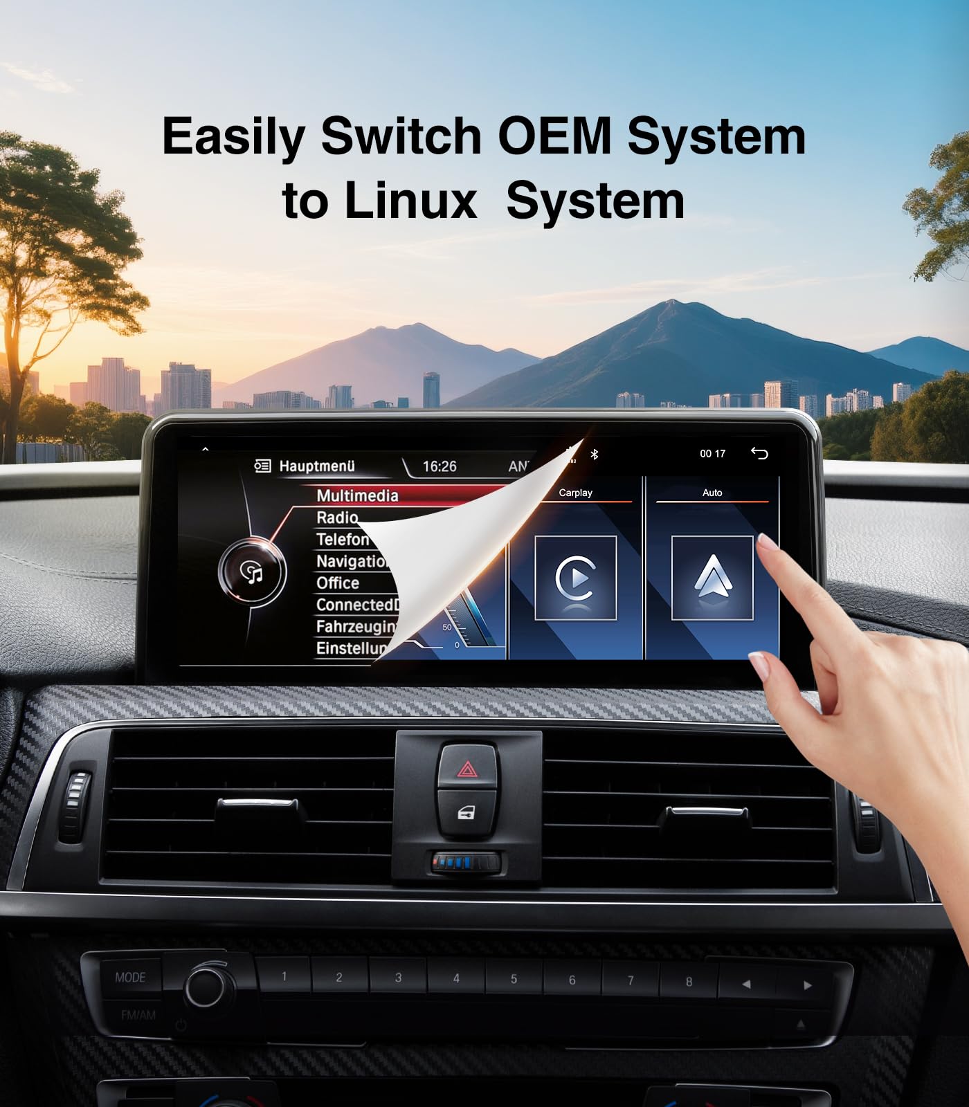 Carplay estéreo de coche Linux de 10.2 pulgadas para BMW 3 Series F30 F31 4 Series F32 F36 (2013-2016) Sistema NBT solamente, arranque rápido, inalámbrico CarPlay Android Auto Radio, pantalla táctil