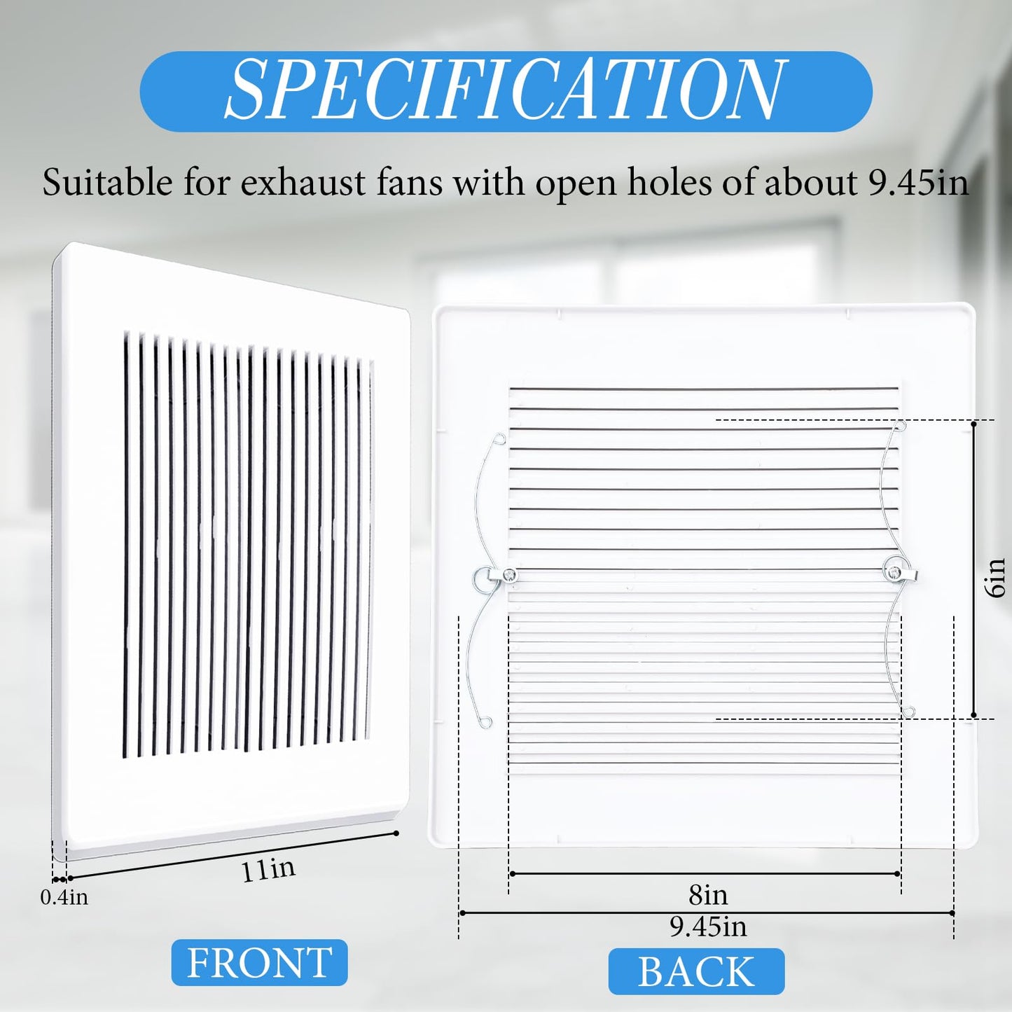 Baquler - Cubierta para ventilador de baño compatible con NuTone 85315000 763RLN 769RLN - Cubierta para ventilador de baño de ventilación para ventilador de techo de baño (2)