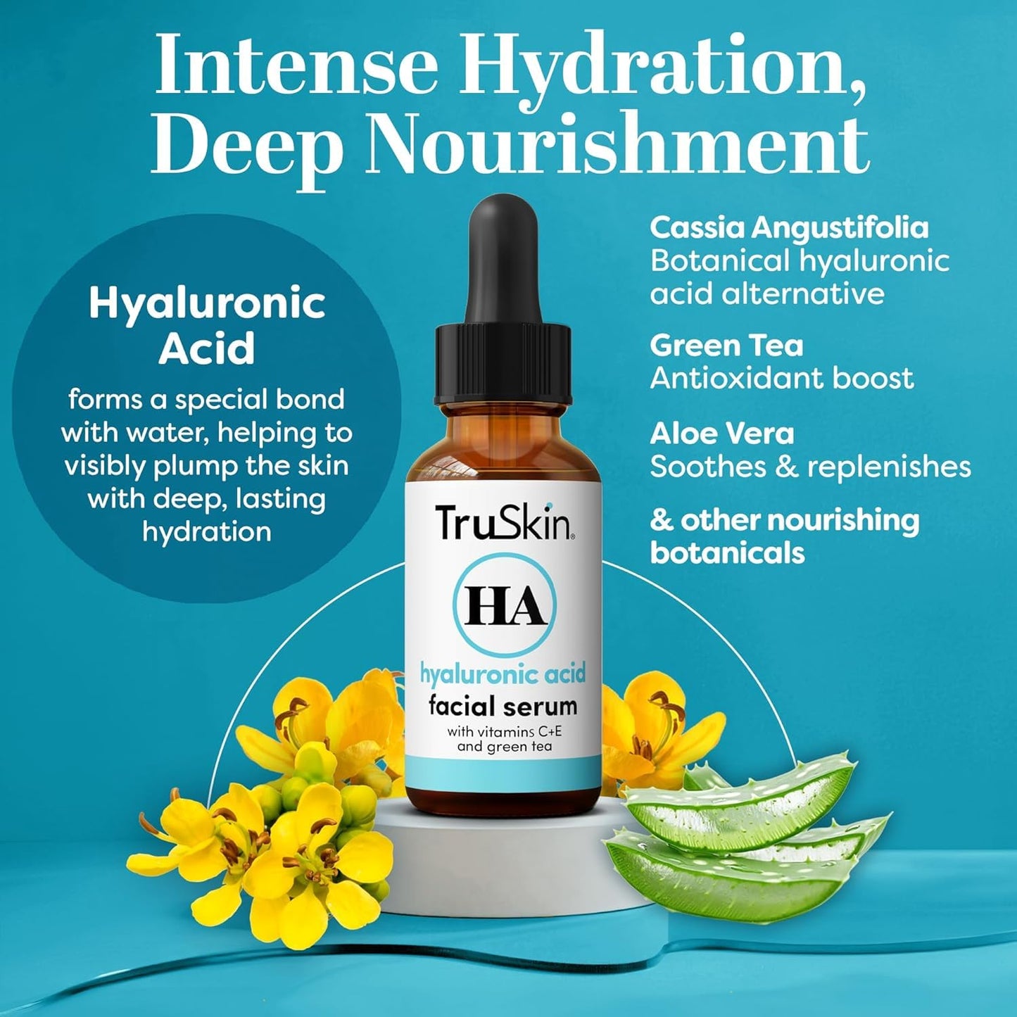 BEST Hyaluronic Acid Serum (BIG 2-OZ Bottle) for Skin & Face with Vitamin C, E, Organic Jojoba Oil, Natural Aloe and MSM - Deeply Hydrates & Plumps Skin to Fill-in Fine Lines & Wrinkles