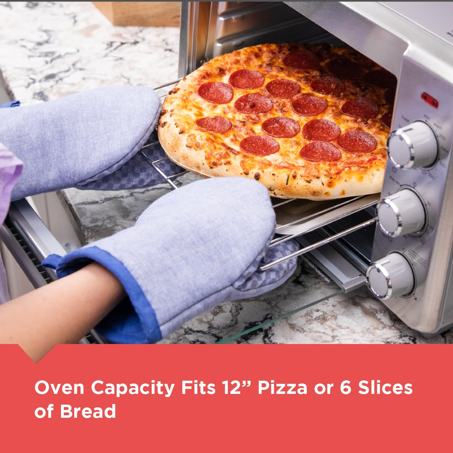 BLACK+DECKER™ Crisp 'N Bake Air Fry Horno, se adapta a una pizza de 12 pulgadas, plata