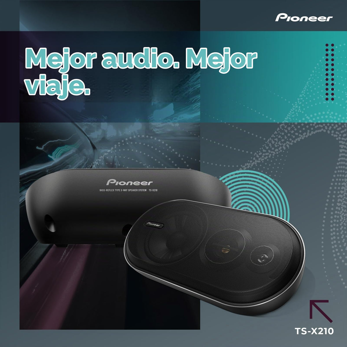 Altavoces de Montaje en Superficie Pioneer TS-X210 Negro 3 Vías 100 W