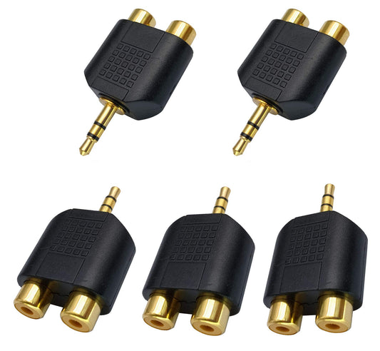 Adaptador Divisor de Audio 3,5 mm a RCA AAOTOKK Dorado con 3 Polos