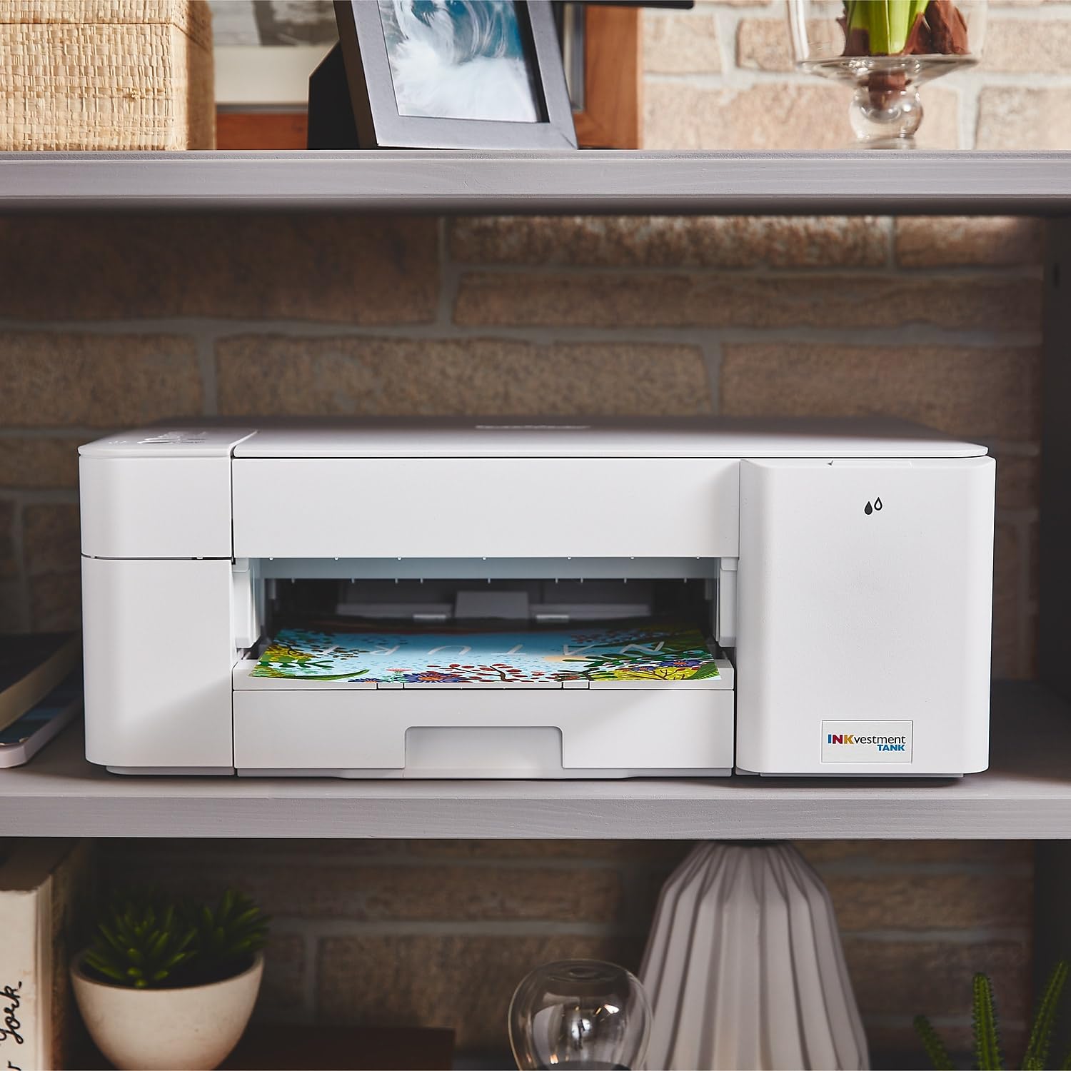 Brother MFC-J1205W INKvestment - Impresora inalámbrica multifunción de inyección de Tinta a Color con hasta 1 año en Caja, Funciona con Alexa