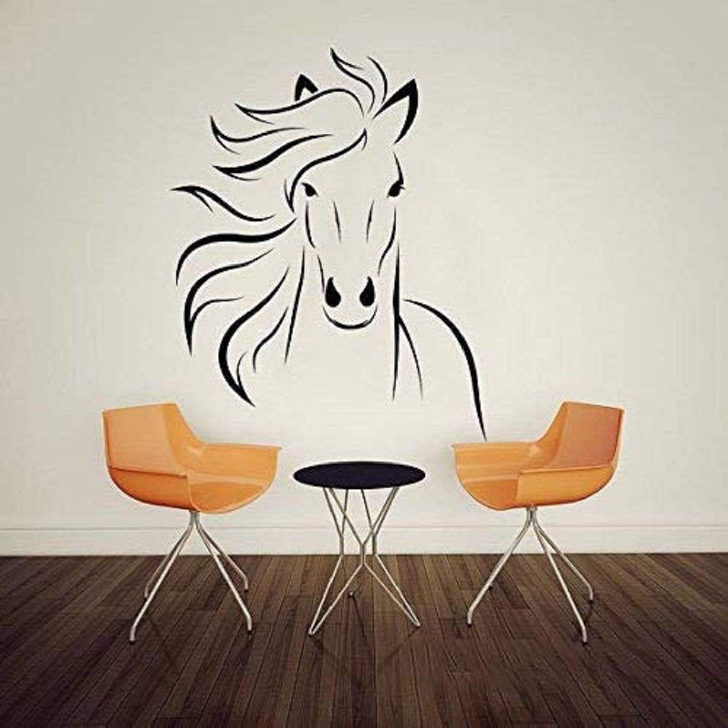 Caballo Mustang boodecal Silueta pared Decal Mural Decoración para recámara Habitación de los niños sala de juegos 55,9 x 68,6 cm