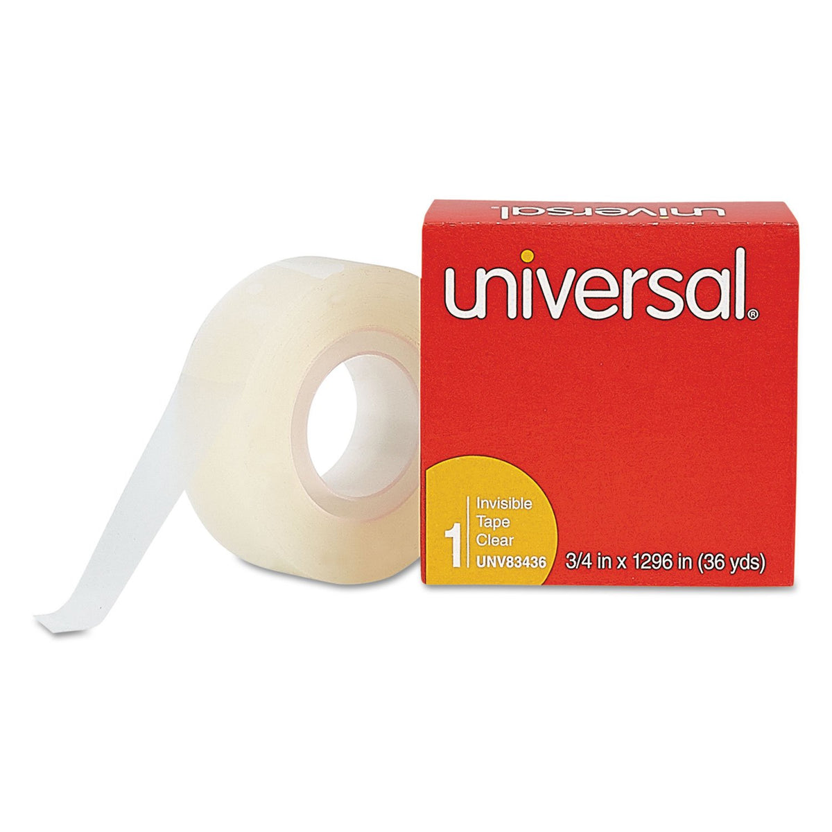 Cinta Transparente Universal Office Products 3/4" x 1296" 1" Core 12 Unidades