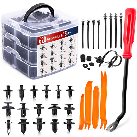 Grapas Automotrices,AVEDISANTE 665 PCS sujetadores de automóviles,herramientas para Coche,clips de fijación de parachoques de plástico para Toyota,Honda,Nissan,Mazda