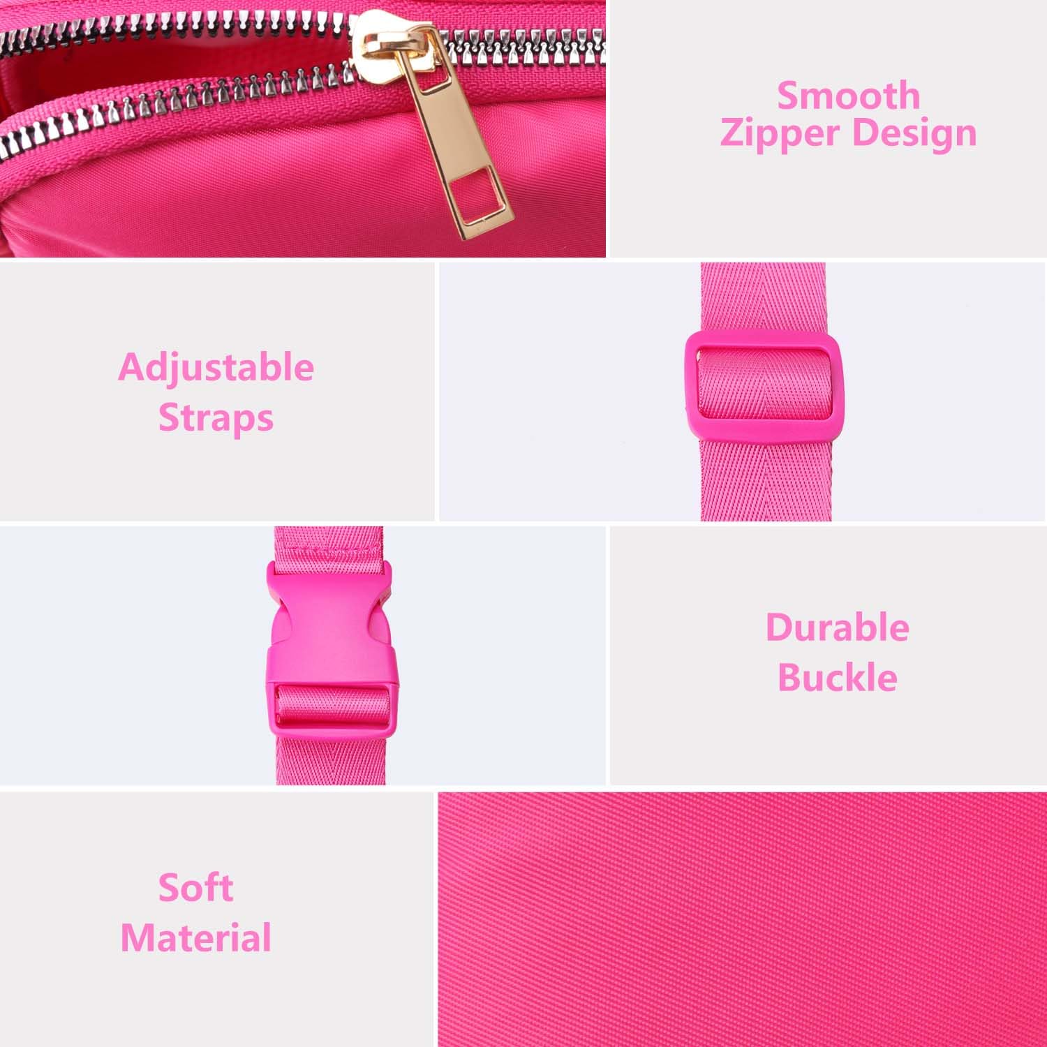 Kejea Riñonera Cruzada para Niñas y Mujeres, 8 a 12 Años, Regalos de Cumpleaños, Rosa