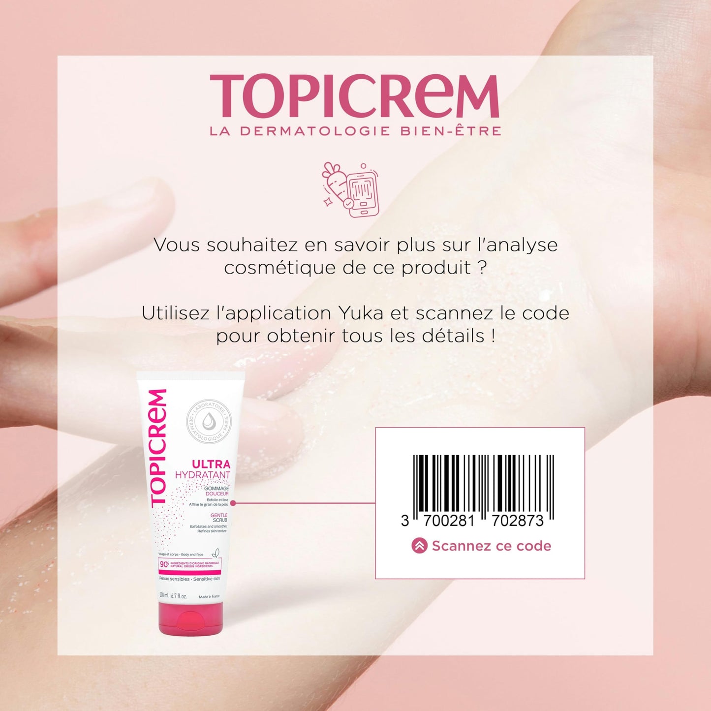 Exfoliante Corporal y Facial Topicrem Suave para Pieles Sensibles