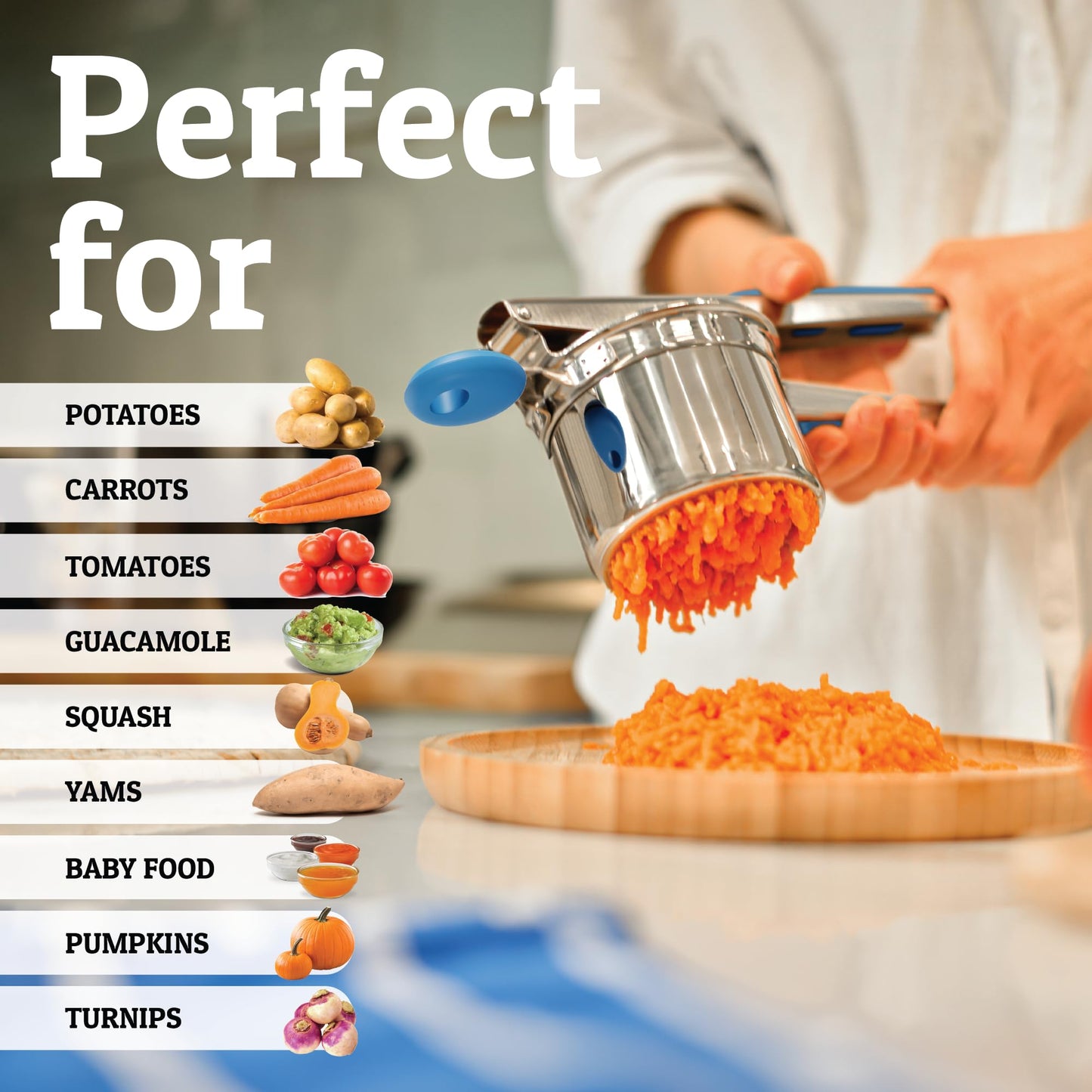 Majador de Papas PriorityChef Acero Inoxidable Resistente para Puré de Papas