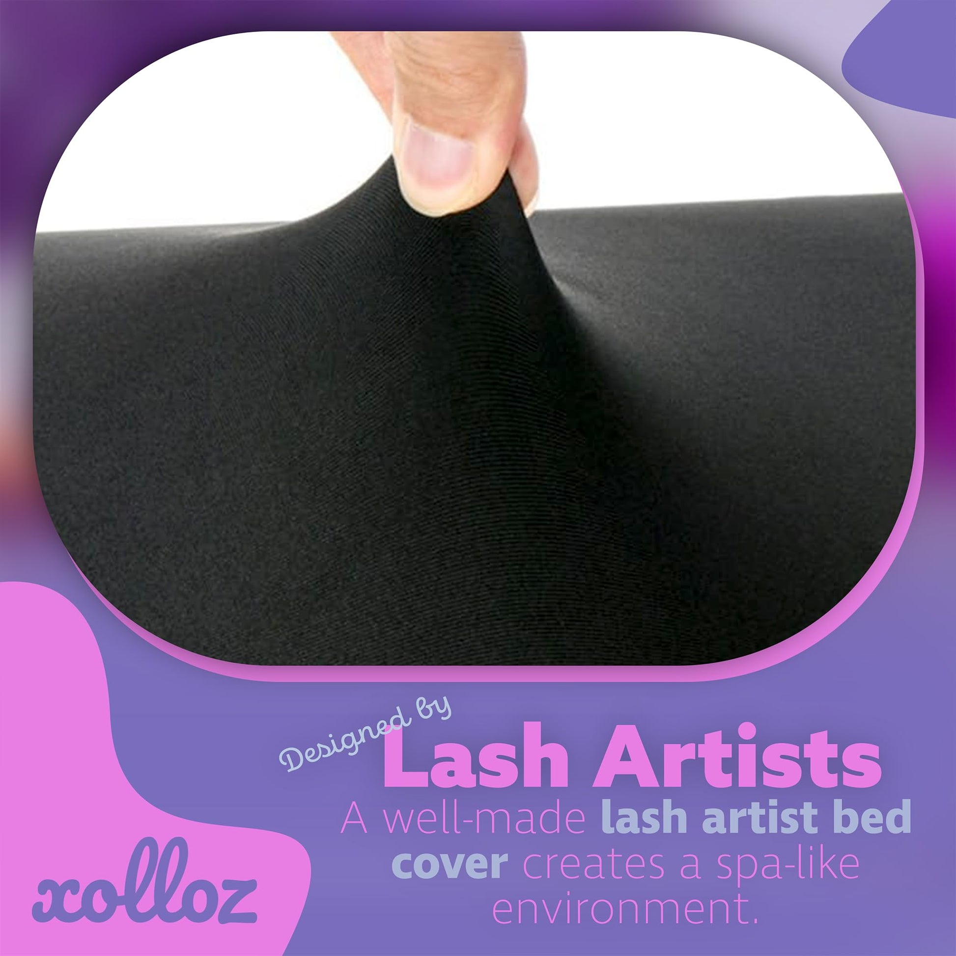 Funda de cama de spa para extensión de pestañas, funda de cama TopBuy, excelente para una mesa de pestañas o cama de masaje (negro)