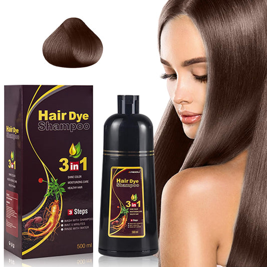 Champú Instant Hair Color para Cabello,Champú para Teñir el Cabello, Champú Tinte Instantáneo 3 En 1,Coloración a Base de Hierbas en Minutos para Mujeres y HombresChampú para Teñir el Cabello (Café)