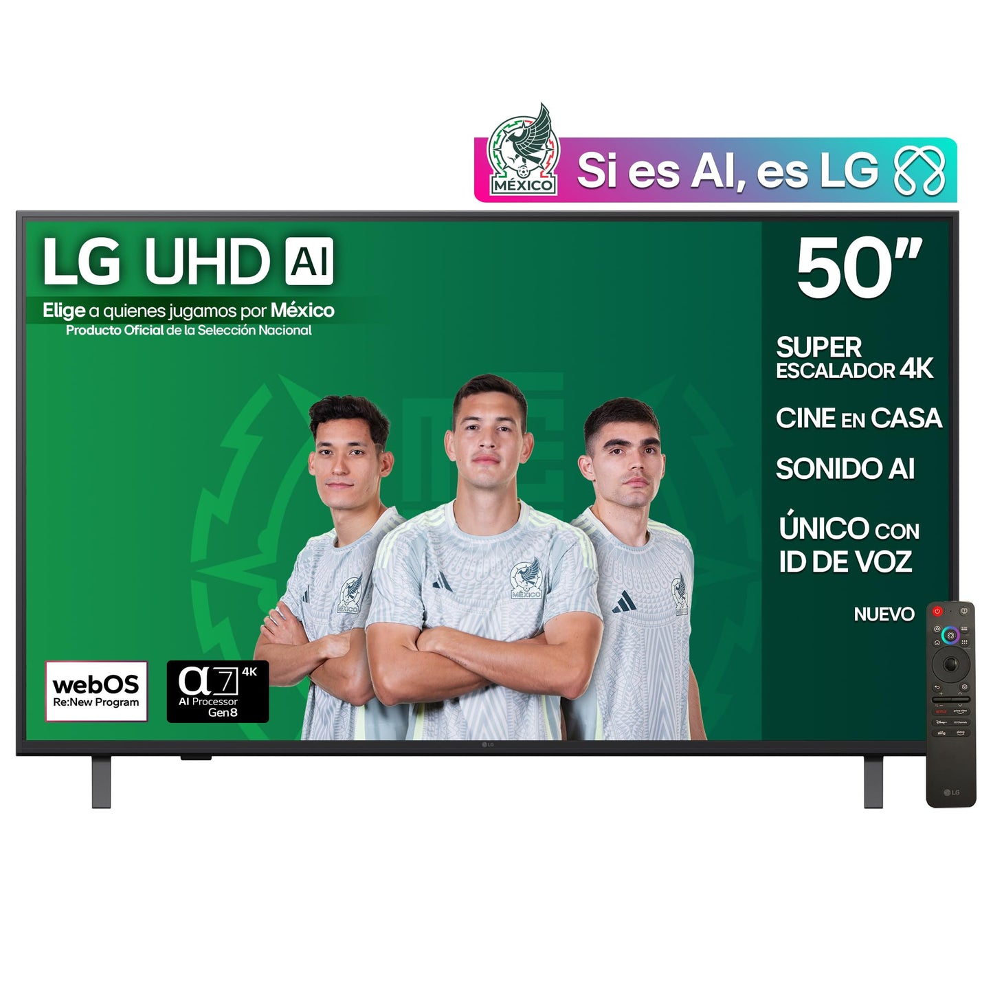 LG Pantalla 50 Pulgadas UHD AI UA8050 4K Smart TV 2025