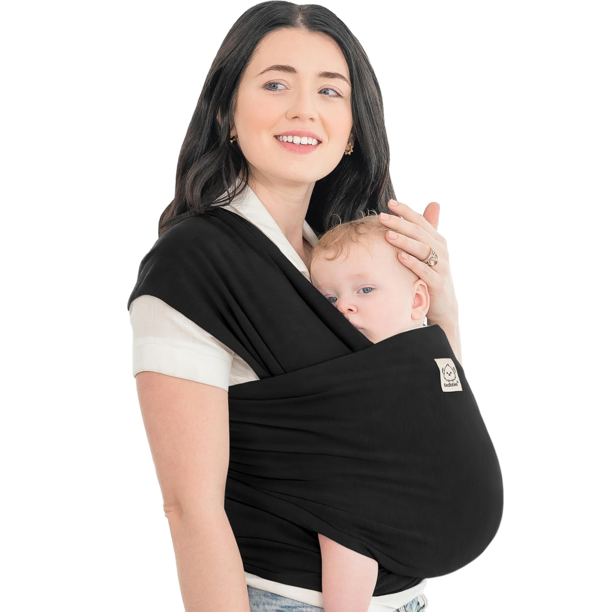 Fular portabebés - Fular portabebés elástico todo en 1 - Portabebés lateral - Mochila Portabebés - Fular para bebés - Fular portabebés manos libres - El mejor regalo de Baby Shower - Talla única para todos (Trendy Black)