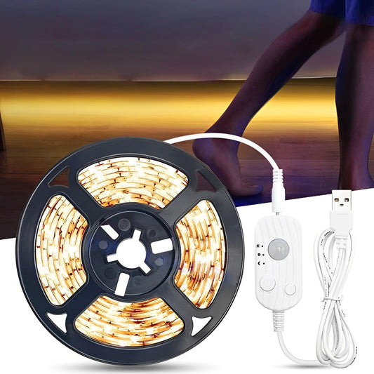BAGOTT Tira de Luces Led, 3M Luz Led Regulable con Sensor de Movimiento, 180 LED, 3500K Brillo Ajustable para Cocina, Recámara, Sala de Estar, Dormitorio (Blanco Calido)