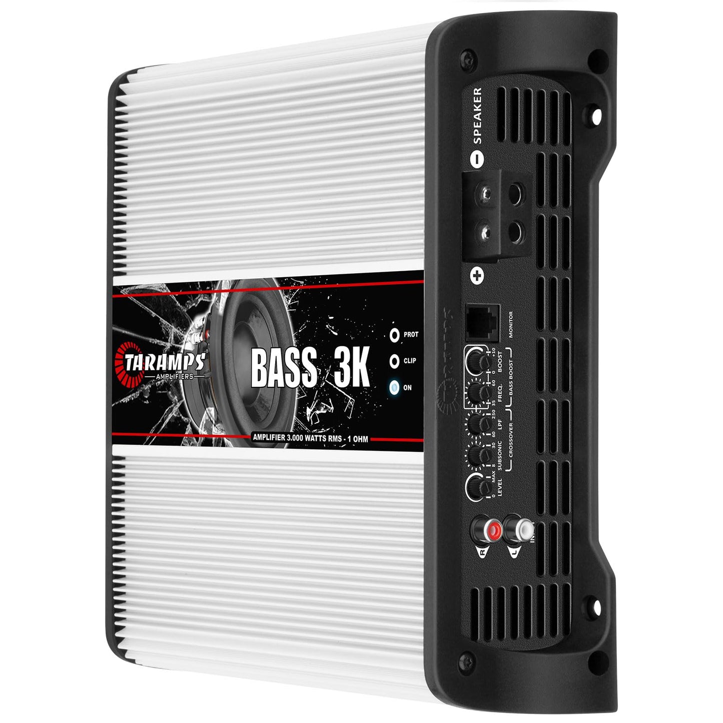 Amplificador Monofónico Taramps Blanco 3000 Vatios Clase D 1 Ohmio Monobloque