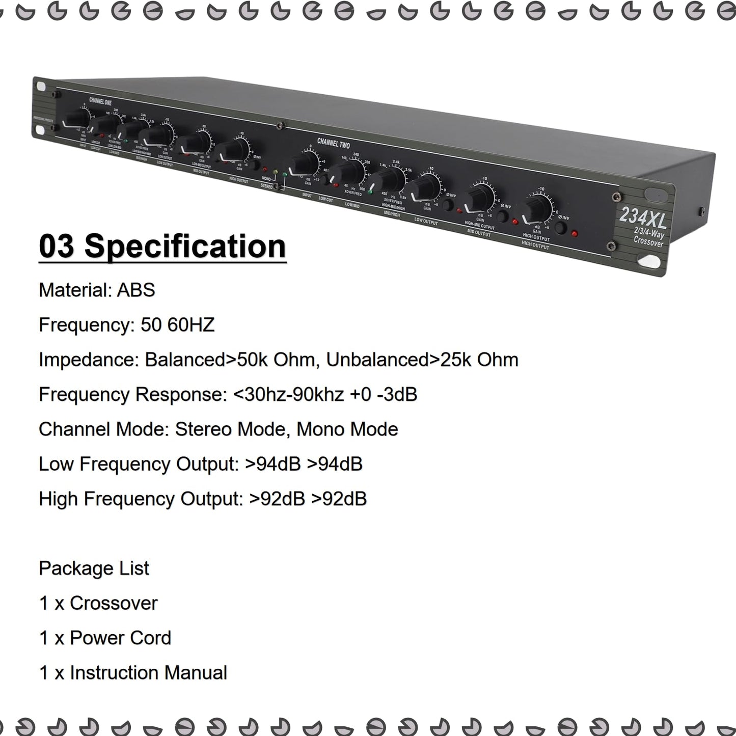 Crossover Estéreo Vvikizy 234XL Mono 4 Vías Negro para Escenarios Al Aire Libre