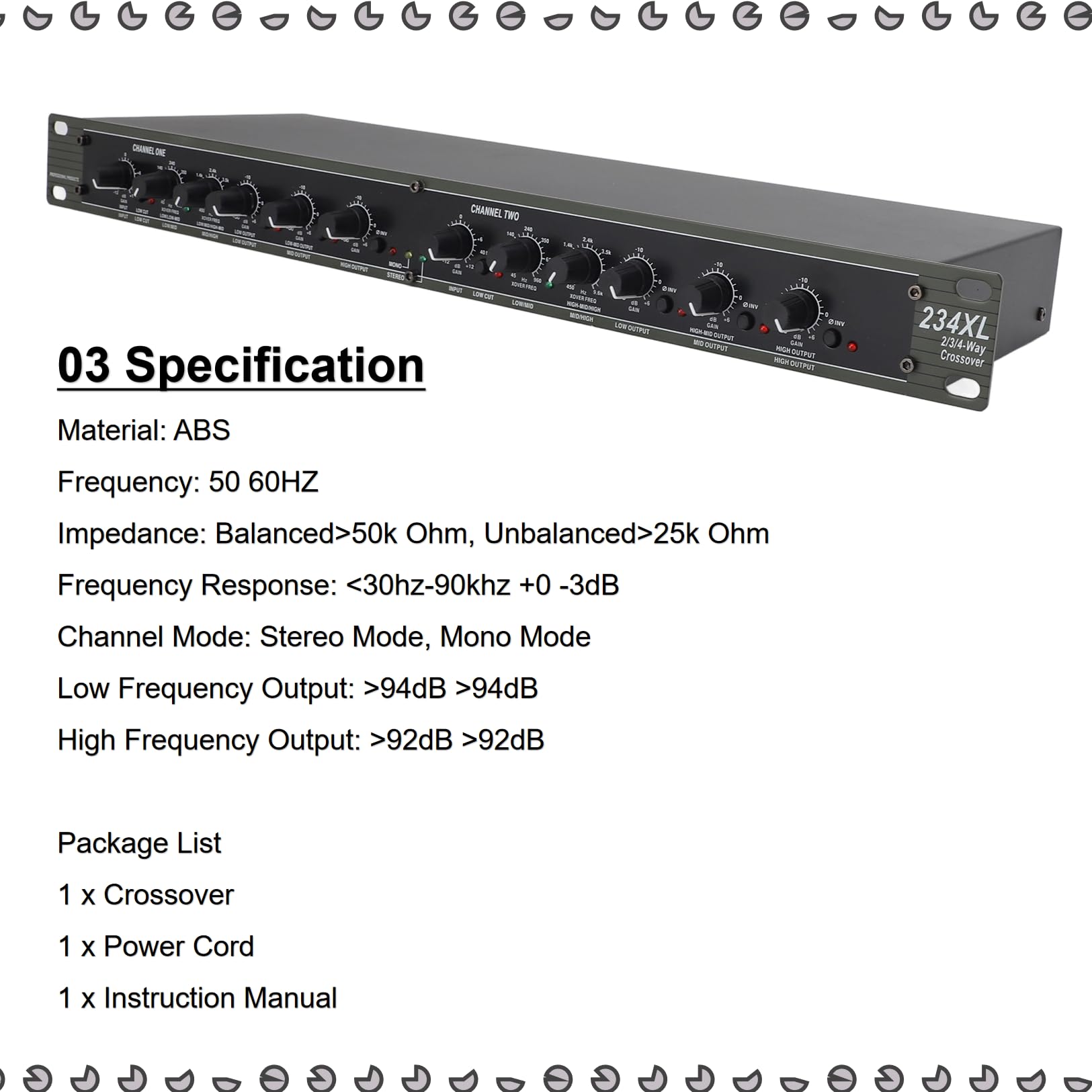 Crossover Estéreo Vvikizy 234XL Mono 4 Vías Negro para Escenarios Al Aire Libre