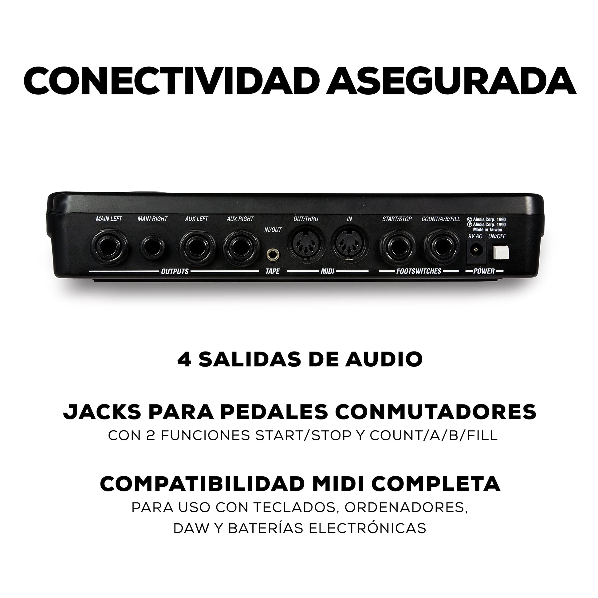 Alesis SR16 - Caja de ritmos de 24-bit estéreo con 12 pads, 233 sonidos asignables y efectos incorporados, varias entradas y salidas, 100 patterns