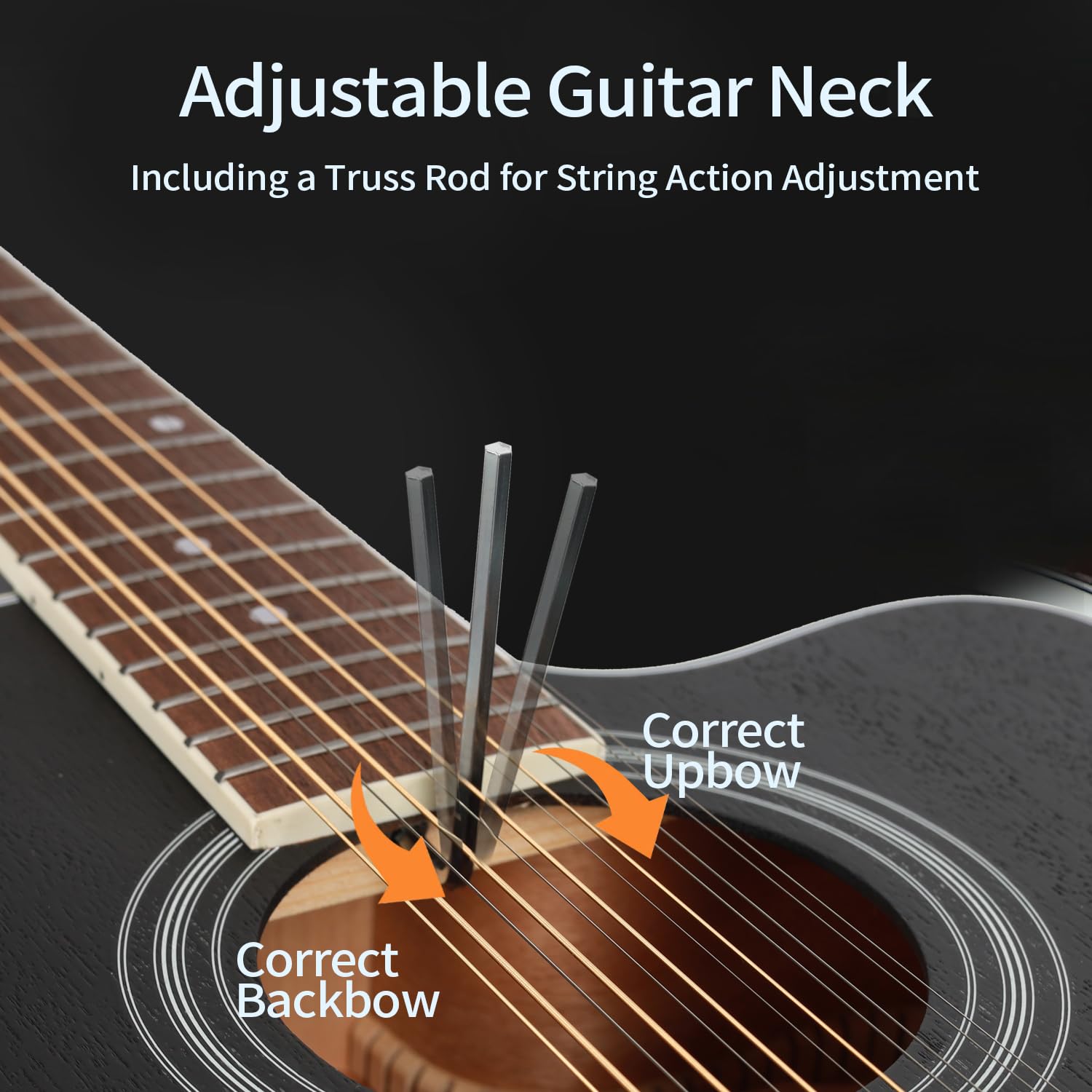 Jidyous Docerola Aguanta cuerdas pares 4/4 Guitarra Electroacústica 12 cuerdas con bridge doctor, con Funda Acolchada, afinadores, Correas,cuerdas, paletas, capó, cable para guitarra, alma