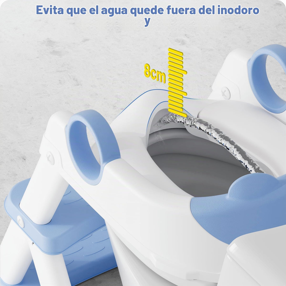 RABB 1er asiento de entrenamiento para ir al baño, inodoro 2 en 1 para niños y niñas, protector contra salpicaduras antideslizante azul