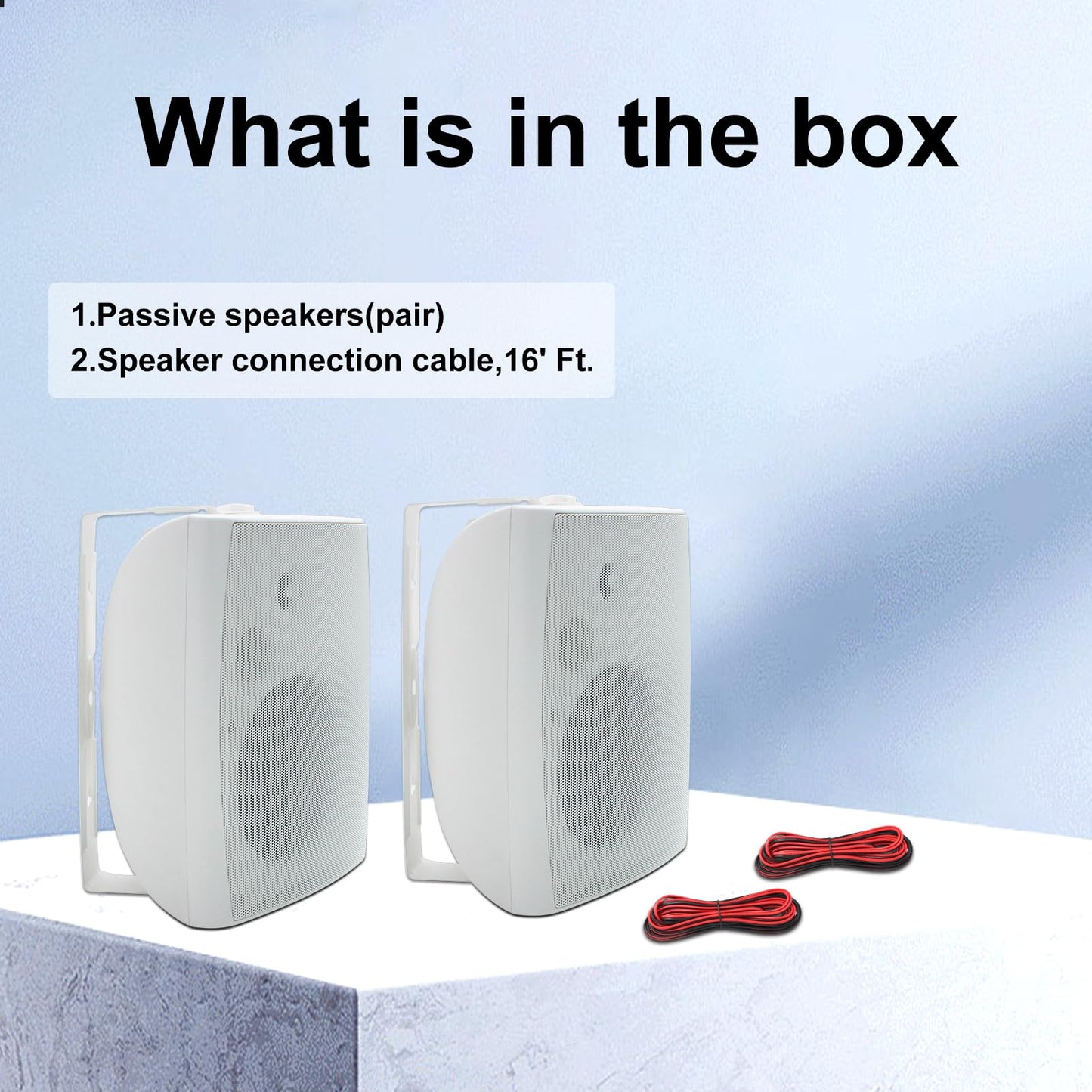STUDIOFINIX - Altavoces para exteriores de 6.5 pulgadas montados en la pared, 400 W, color blanco, solución de audio resistente a la intemperie y de alto rendimiento, ST-602W