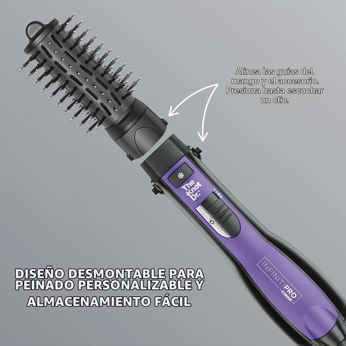 Cepillo Ovalado Infinitipro by Conair Extrachico para Rizos Sueltos en Cabello Corto a Mediano
