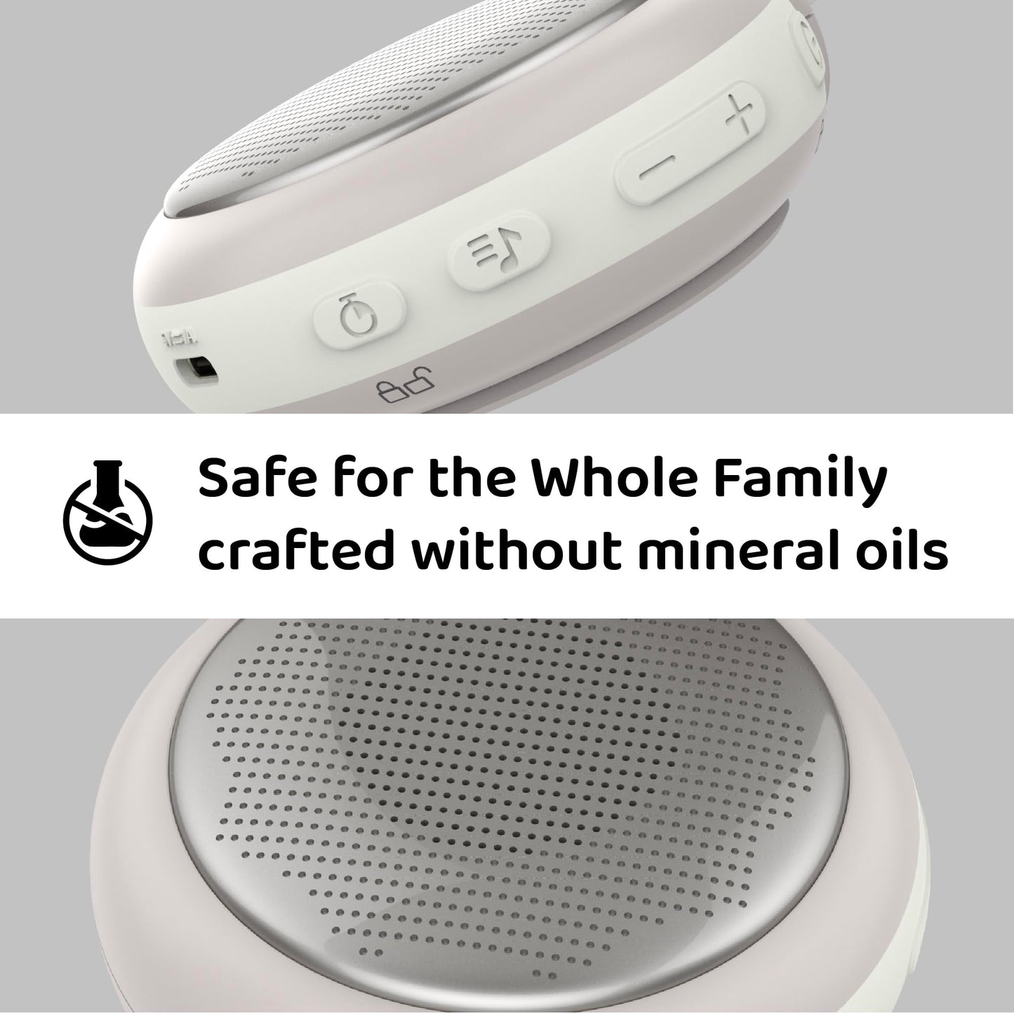 Moonybaby- Máquina de sonido portátil, para calmar el sueño del bebé, 9 sonidos relajantes, ruido blanco, silencio, terapia de sonido y