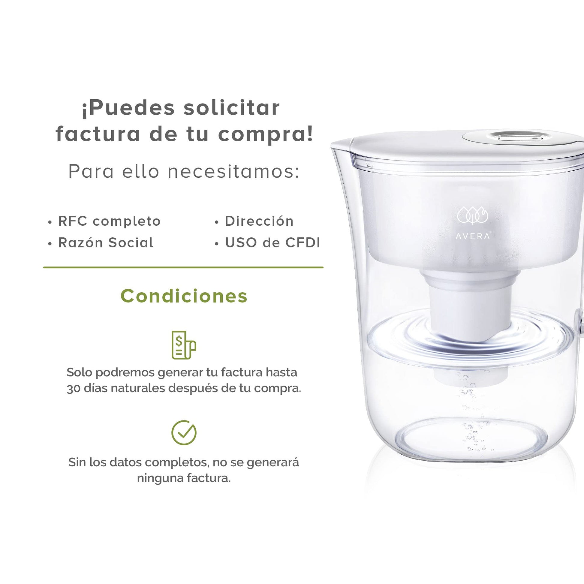 AVERA Jarra de agua con filtro de carbono activado con 4 etapas de filtrado, Agua pura y libre de materiales pesados, Capacidad de 3.5L | JPA01