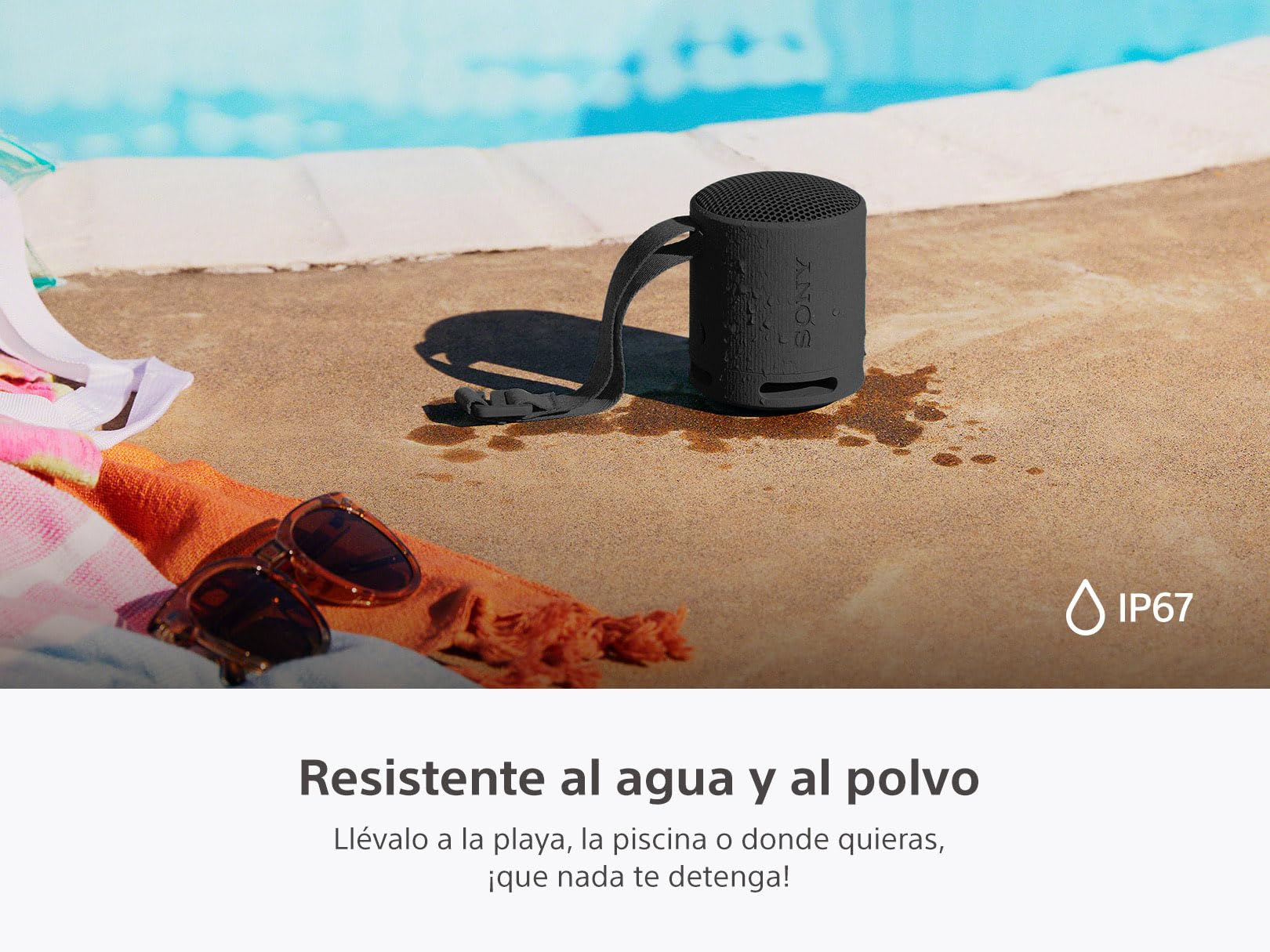 Sony Bocina inalámbrica portátil XB100 Sonido Potente y nítido