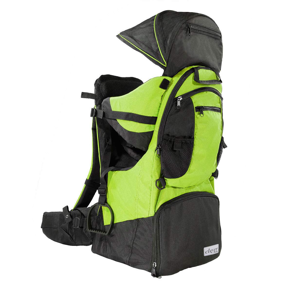 Clevr - Mochila Ligera Excursionismo de Lujo Para Bebé Niño Con Visera de Parasol, Verde