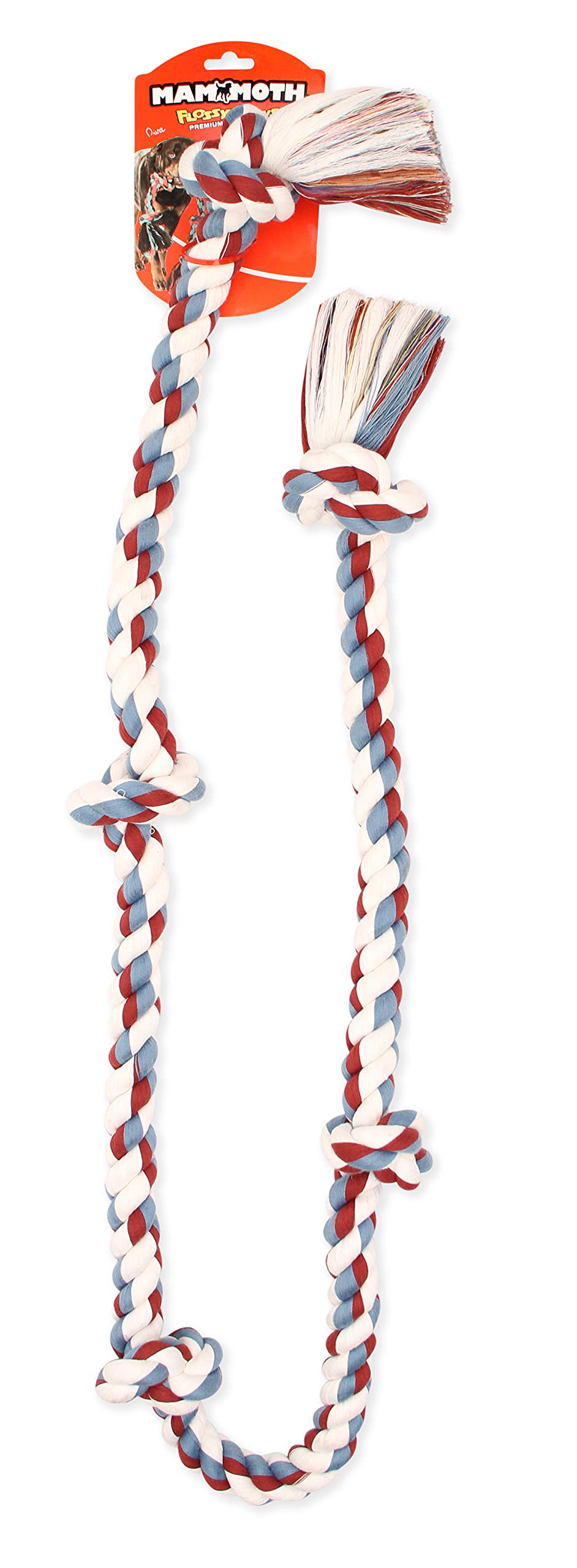 Mammoth Flossy Chews Color Rope Tug – Premium Cotton-Poly Tug Toy for Dogs – Interactive Dog Rope Toy – Tug Dog Chew Toy