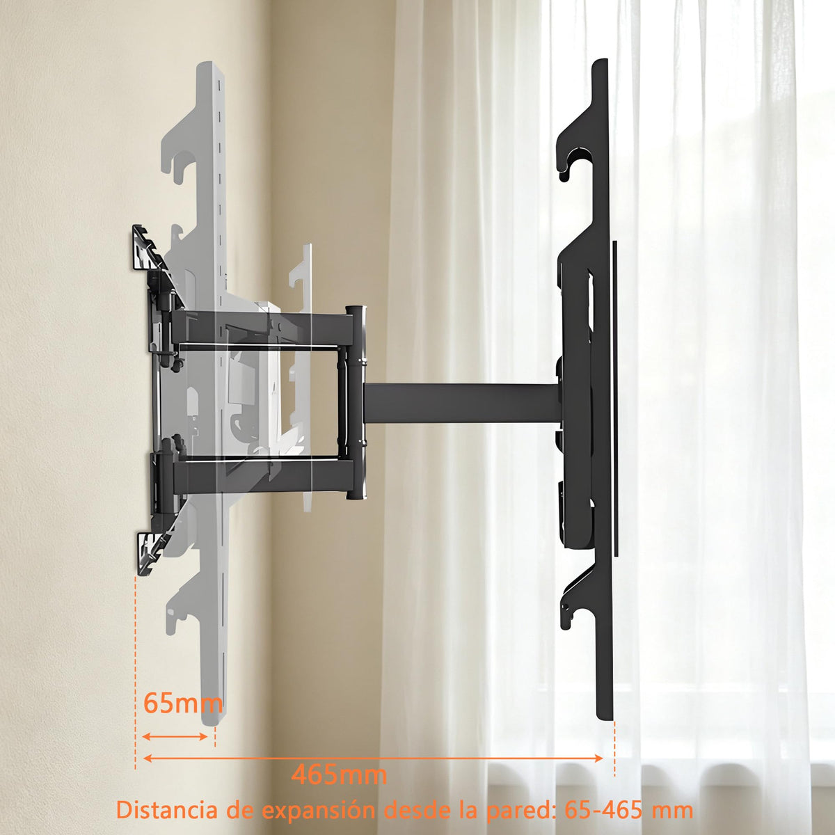Soporte de TV COUWELL Negro Inclinable y Giratorio para Pantallas de 43 a 100 Pulgadas