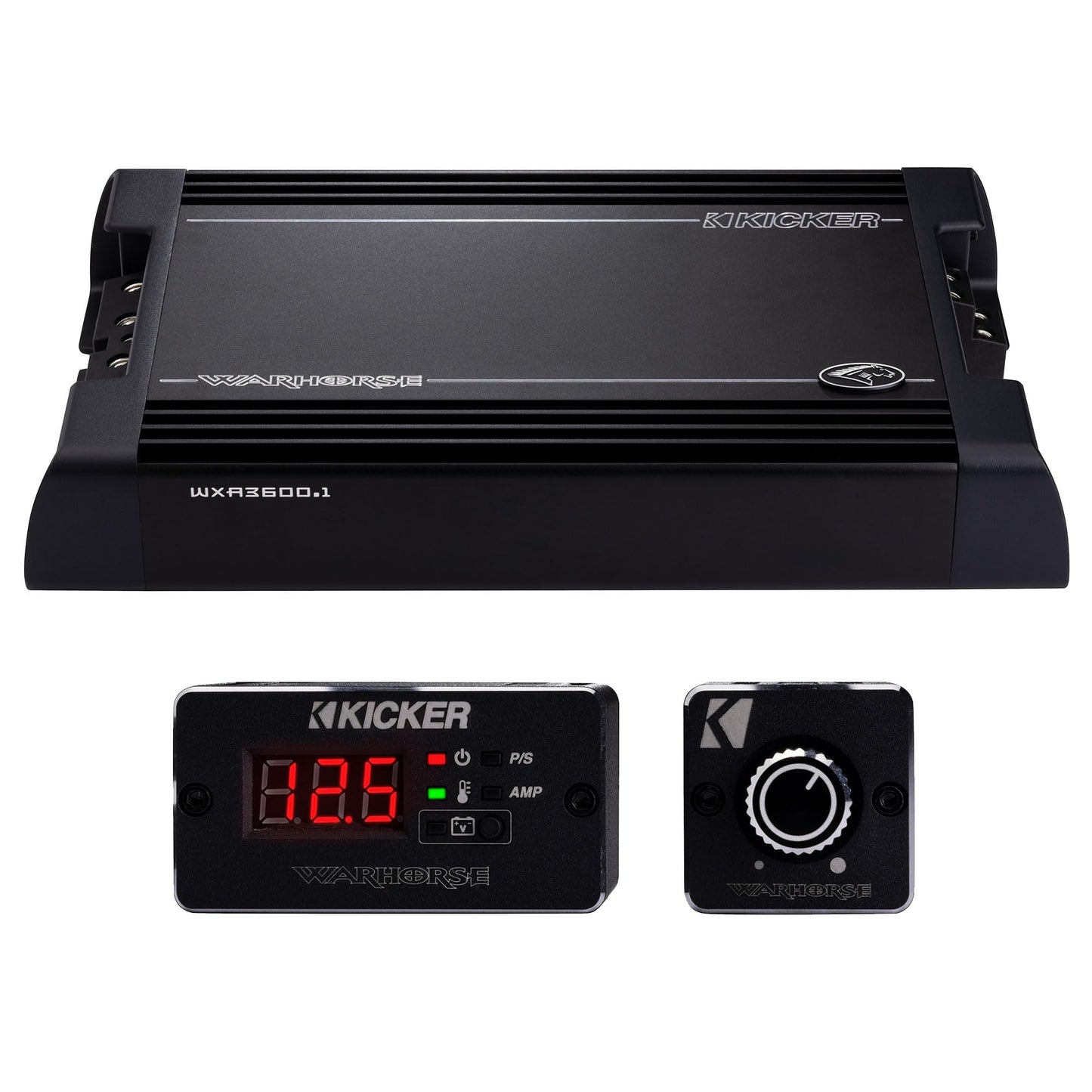 Kicker Warhorse WXA3600.1 Amplificador de subwoofer monobloque | 3600 vatios x 1 a 1 ohmio - 49WXA36001