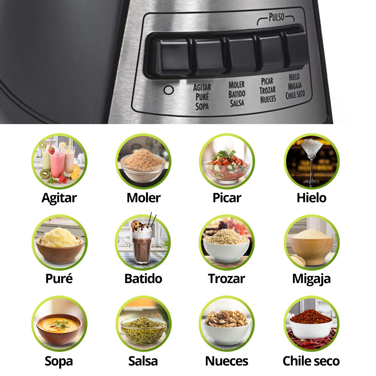 Hamilton Beach Licuadora Power Elite, con 12 Funciones, Vaso de Vidrio, 1.2 Litros, Negra (58148-MXR)