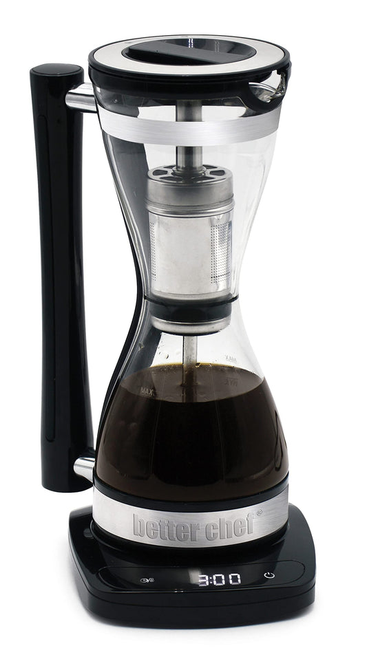 Better Chef - Cafetera eléctrica de sifón | 8 onzas | 3 ajustes de fuerza de cerveza | Filtro permanente de acero inoxidable | 30 minutos para mantener caliente | Mejor que verter sobre café