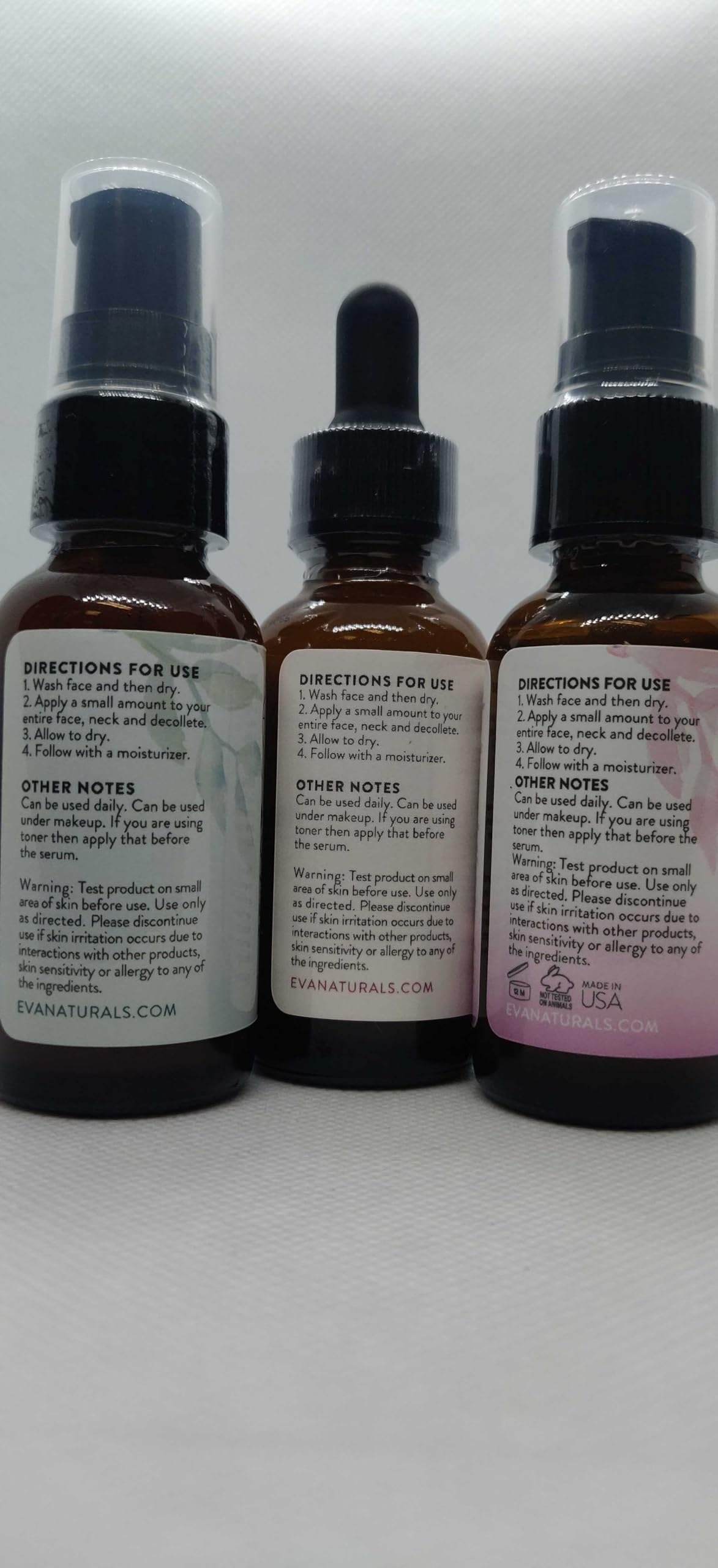 Eva Naturals - Juego de 3 sueros para el cuidado de la piel con 20% de suero de vitamina C, suero complejo de péptidos, suero de vitamina B3 de niacinamida, suero de péptidos para la cara, suero facial