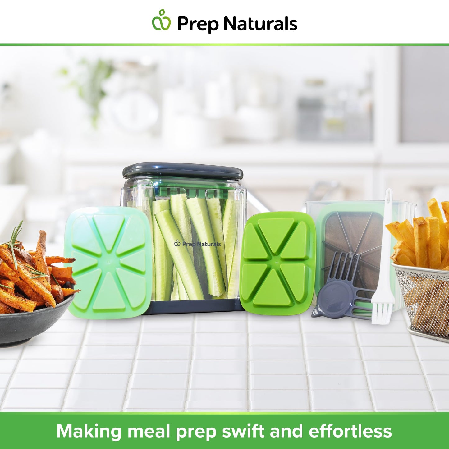 Cortador de Alimentos Manual PrepNaturals 3 en 1 para Papas Fritas y Verduras