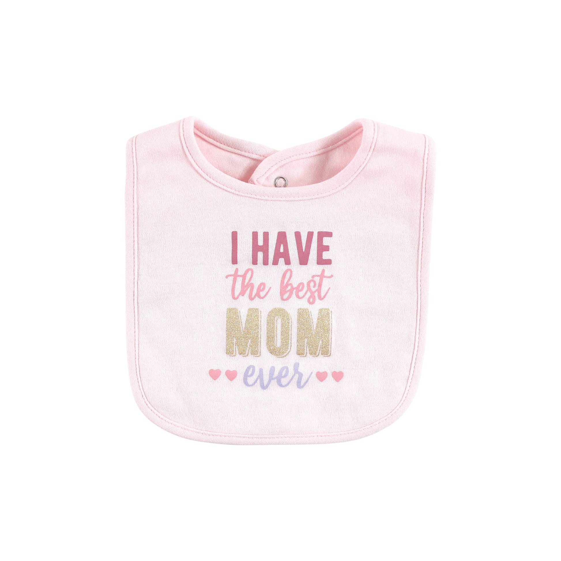 Hudson Baby Conjunto de babero y diadema de algodón para niña, día de la madre, 0-9 meses