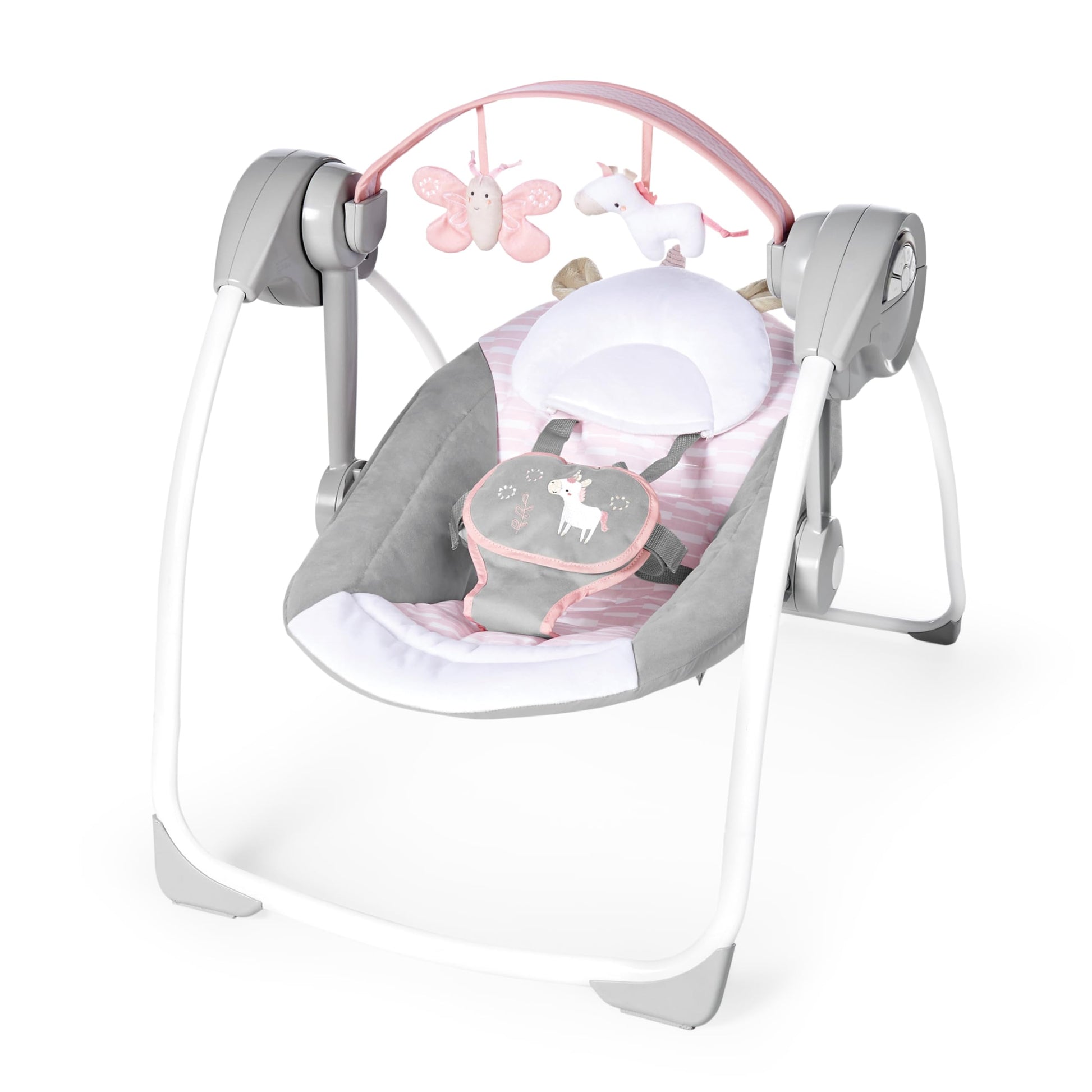 Ingenuity - Columpio portátil Comfort 2 Go Flora Compact con TrueSpeed