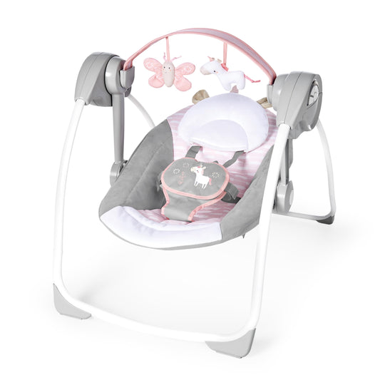 Ingenuity - Columpio portátil Comfort 2 Go Flora Compact con TrueSpeed