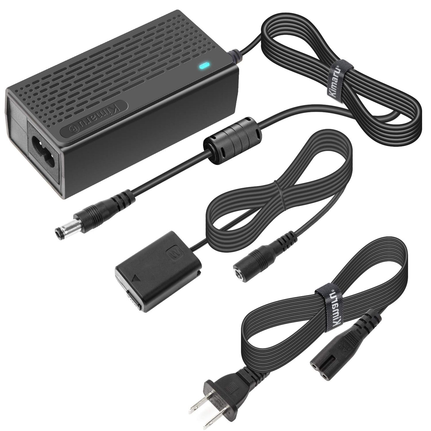 Kimaru AC-PW20 Adaptador de Fuente de Alimentación NP-FW50 Kit de Batería Dummy para Sony Alpha ZV-E10 A6000 A6100 A6300 A6400 A6500 A5000 A5100 A7 A7II A7RII A7S A7SII RX10II III IV Cámaras.