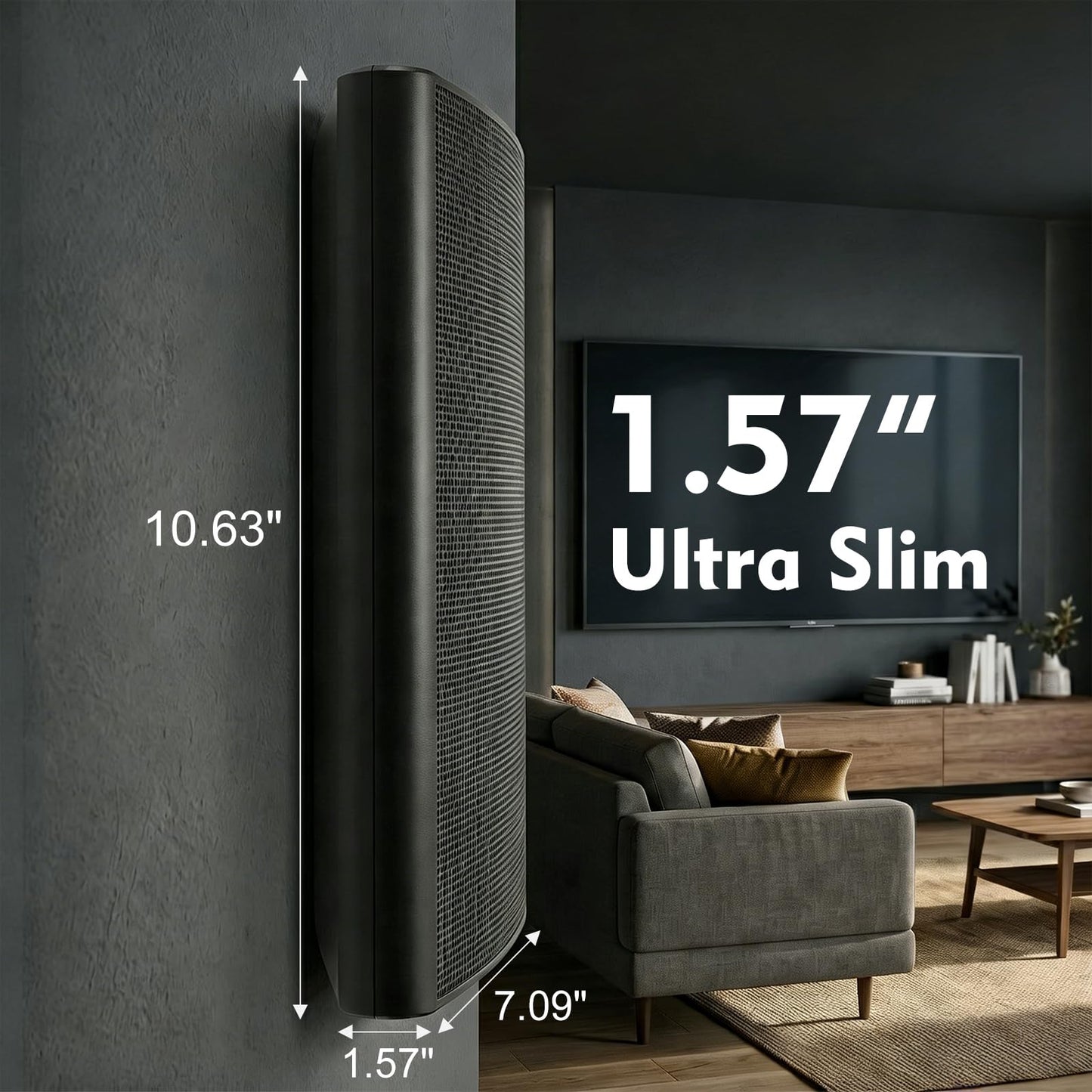 STUDIOFINIX Altavoces de montaje en pared ultra delgados de 5.25 pulgadas, 240W, 8 Ohm, altavoces pasivos para cine en casa, para interiores, para dormitorio, cocina, sala de estar, negro (par)