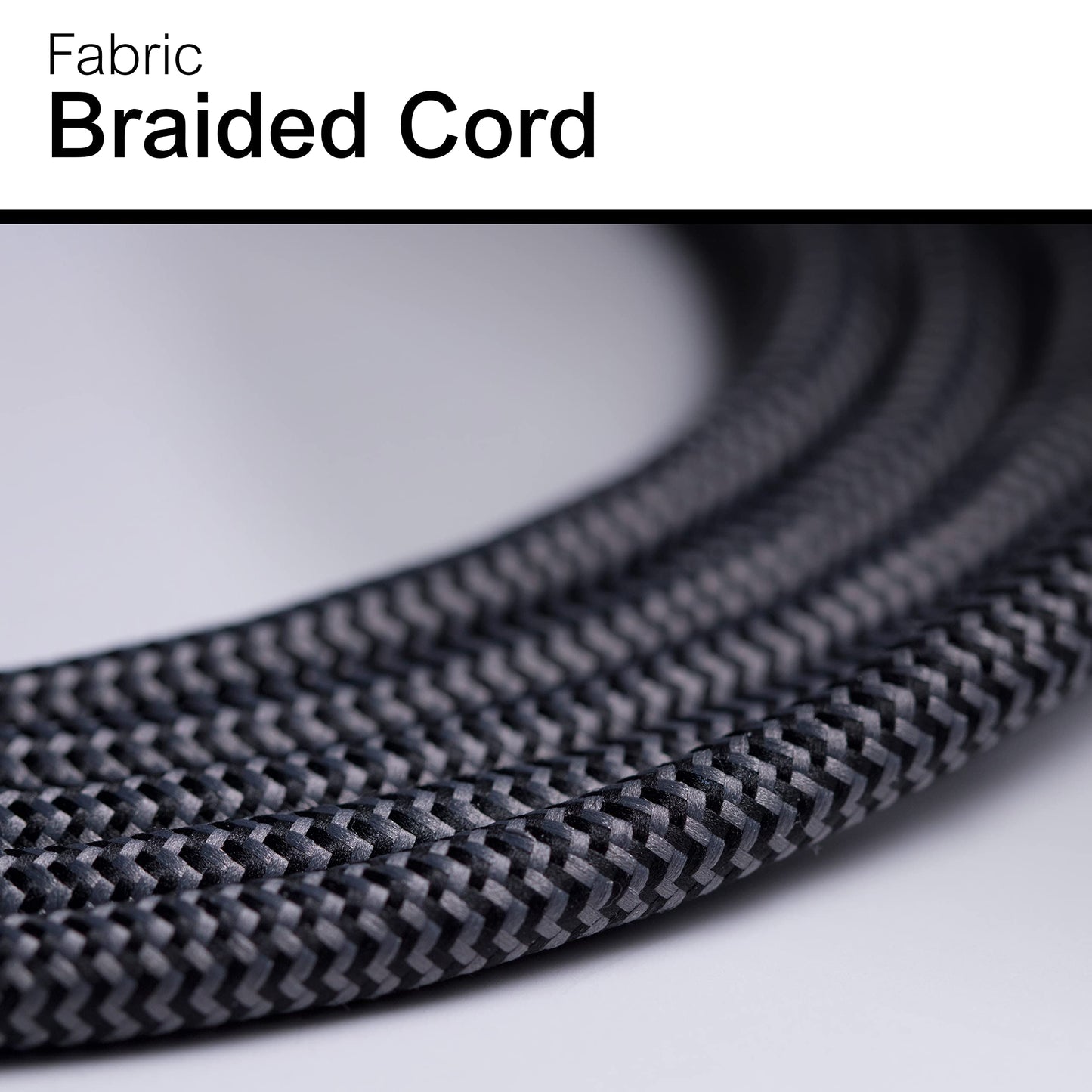 GE Pro Tira Multicontactos De 3 Salidas con Supresor de Picos, Enchufe Plano, Cable De Extensión Trenzado de 4.5 m (15 Pies) 250 Julios, Conectado a Tierra Certificacion UL, Negro/Gris 1 Unidad 44237