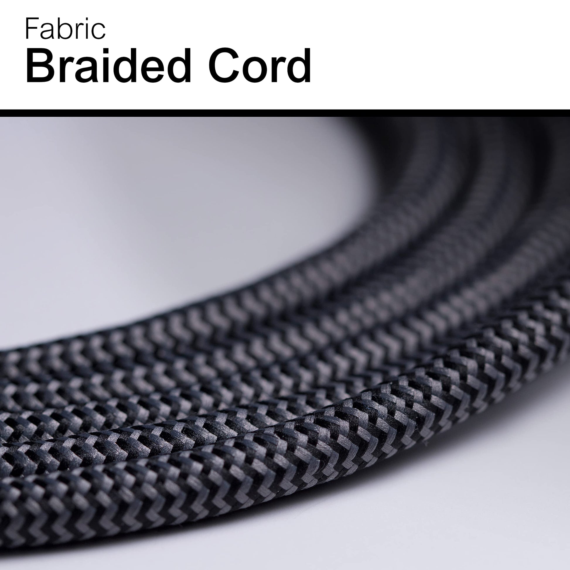 GE Pro Tira Multicontactos De 3 Salidas con Supresor de Picos, Enchufe Plano, Cable De Extensión Trenzado de 4.5 m (15 Pies) 250 Julios, Conectado a Tierra Certificacion UL, Negro/Gris 1 Unidad 44237