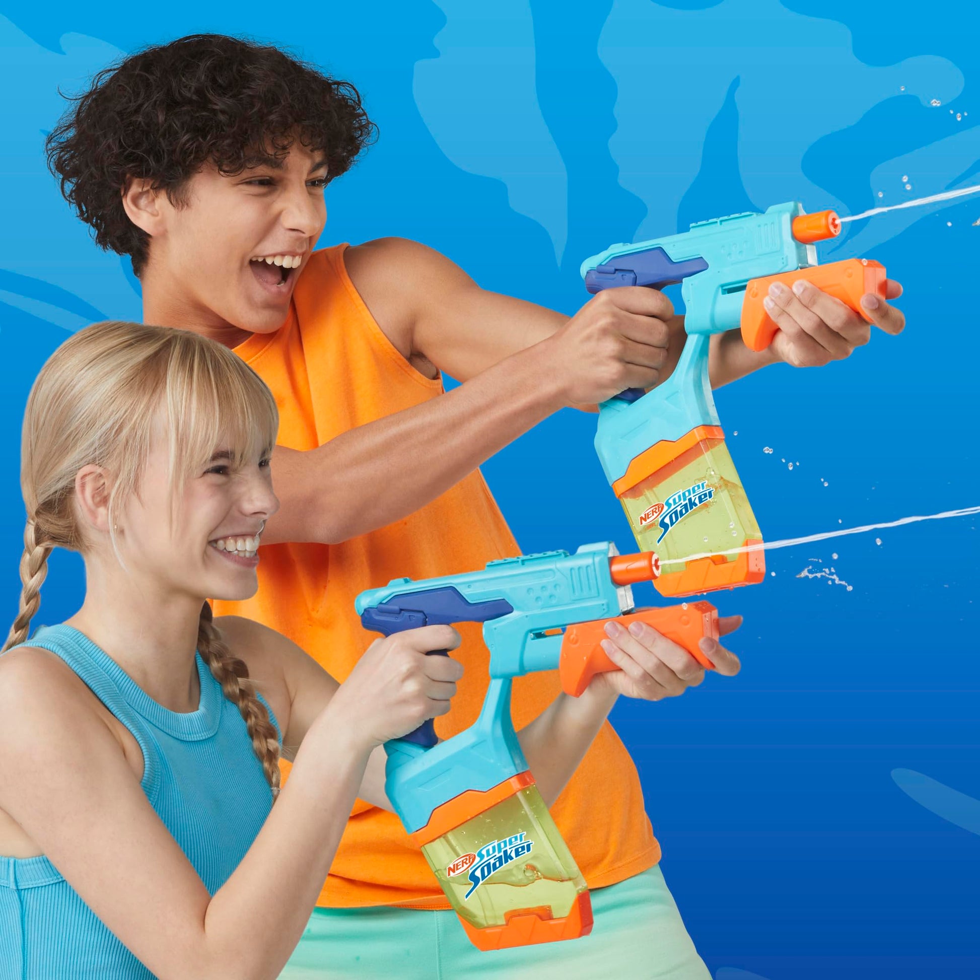 NERF Hasbro Super Soaker Pack Doble Dunk-Fill - Set de 2 lanzadores de Agua fáciles de llenar con Tanques de 300 ml - Juegos de Agua para niños y niñas