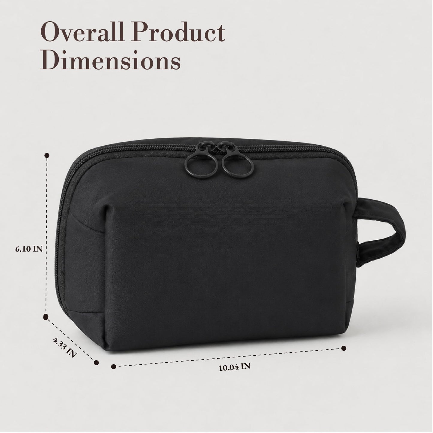 FINEASY - Bolsa de maquillaje para viajes, estuche de cosméticos mediano para mujer, gran capacidad, portátil, con cierre, organizador de cosméticos con compartimentos, Negro, Medium