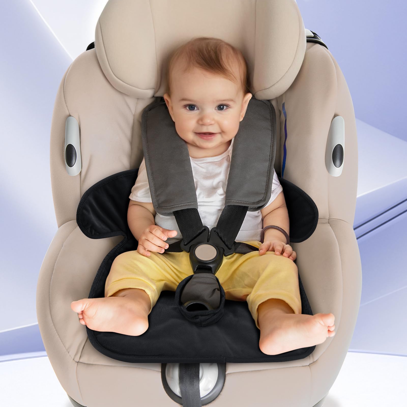 INFANZIA - Asiento seco, protector de asiento de coche, impermeable, forro de asiento de coche, para entrenamiento para bebés, bebés y bebés, almohadilla para sillas de coche, cochecitos (negro, 1